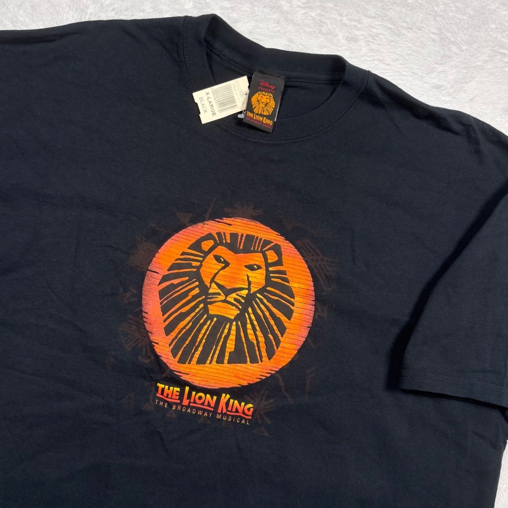 New VTG Disney The Lion King Broadway Musical T-Shirt Mens XL Black Simba Mufasa